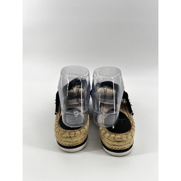 Marc Fisher LTD Black Suede Espadrille Platform Slide Sandals 6.5M - Picture 4 of 6